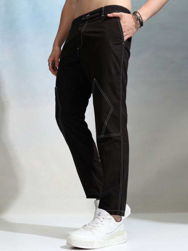 Highlander Men Black Slim Fit Solid Chinos - Black - Image 4