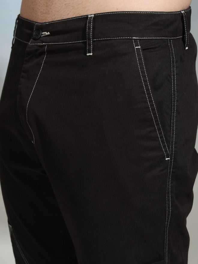 Highlander Men Black Slim Fit Solid Chinos - Black - Image 5