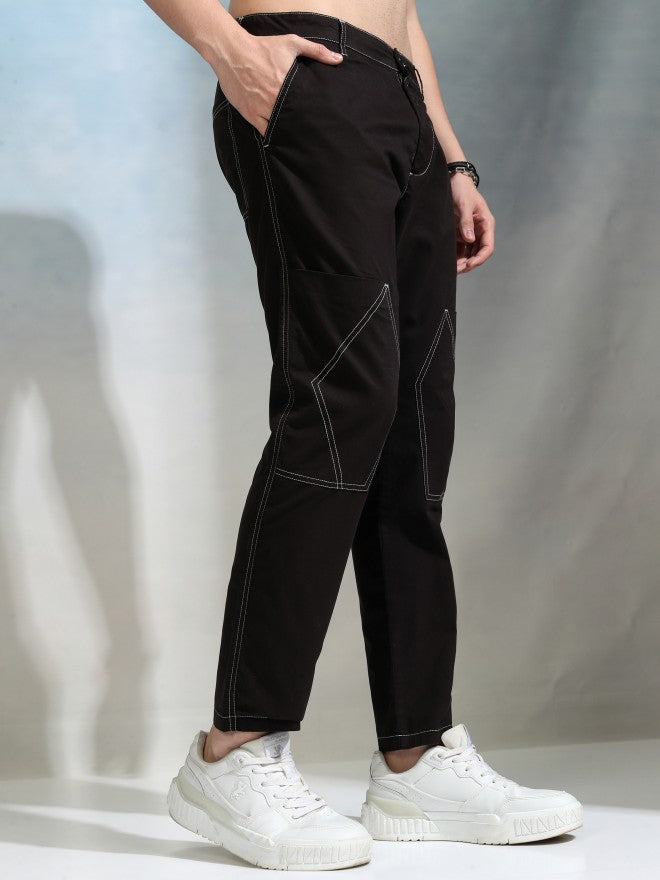 Highlander Men Black Slim Fit Solid Chinos - Black - Image 6