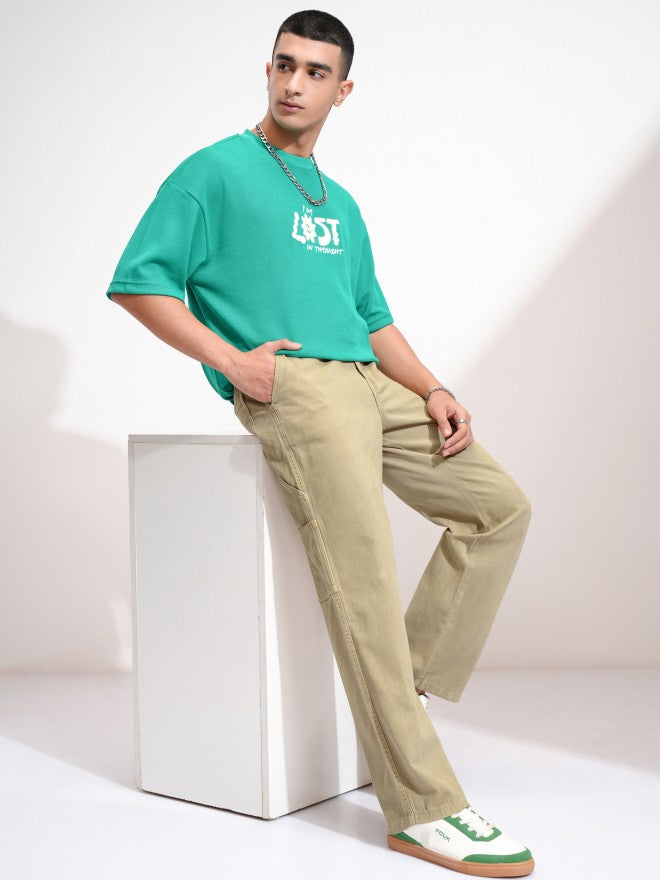 Highlander Men Beige Straight Fit Solid Cargo - Beige - Image 2