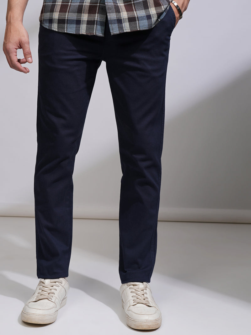 Highlander Men Blue Slim Fit Solid Chinos - Blue - Image 1