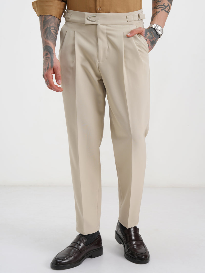 Highlander Men Beige Regular Fit Solid Chinos - Beige - Image 1