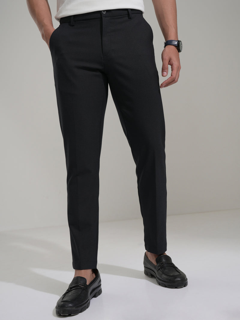 Highlander Men Navy Blue Slim Fit Solid Casual Trouser - Navy Blue - Image 1