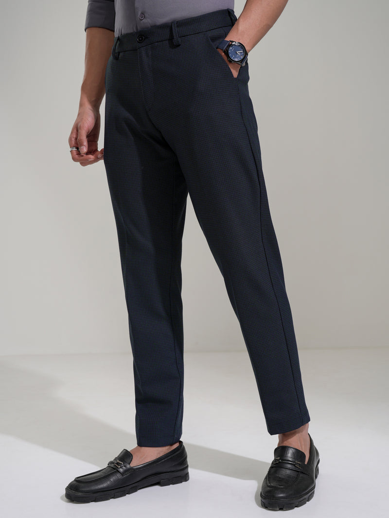 Highlander Men Navy Blue Slim Fit Solid Casual Trouser - Navy Blue - Image 1