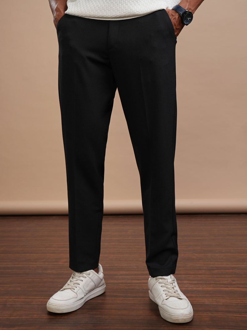 Highlander Men Black Slim Fit Solid Casual Trouser - Black - Image 1