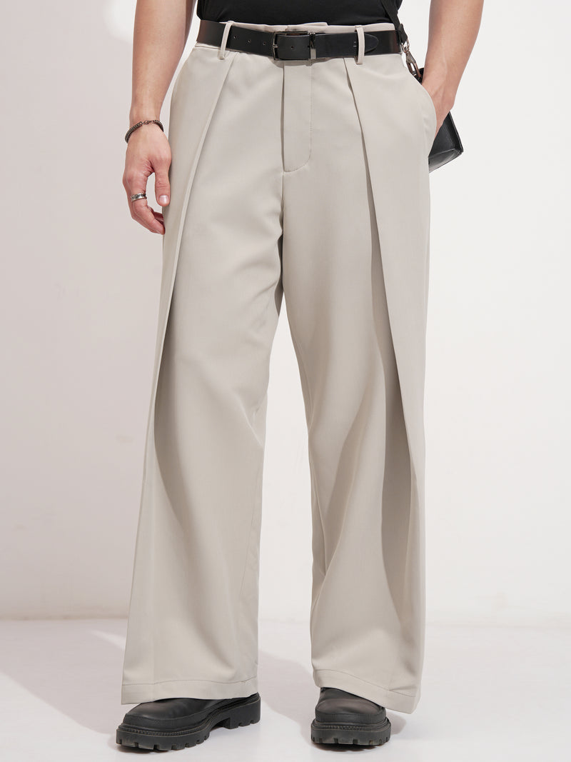 Highlander Men Grey Samurai Fit Solid Formal Trouser - Grey - Image 1