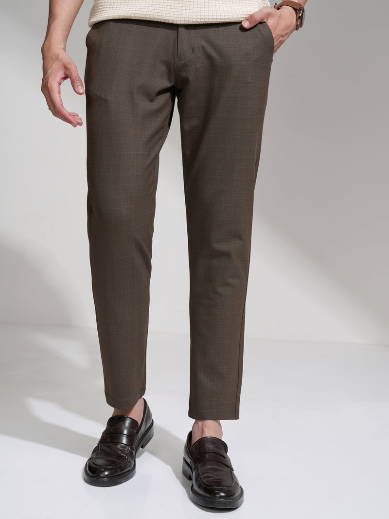 Highlander Men Brown Slim Fit Solid Casual Trouser - Brown - Image 1