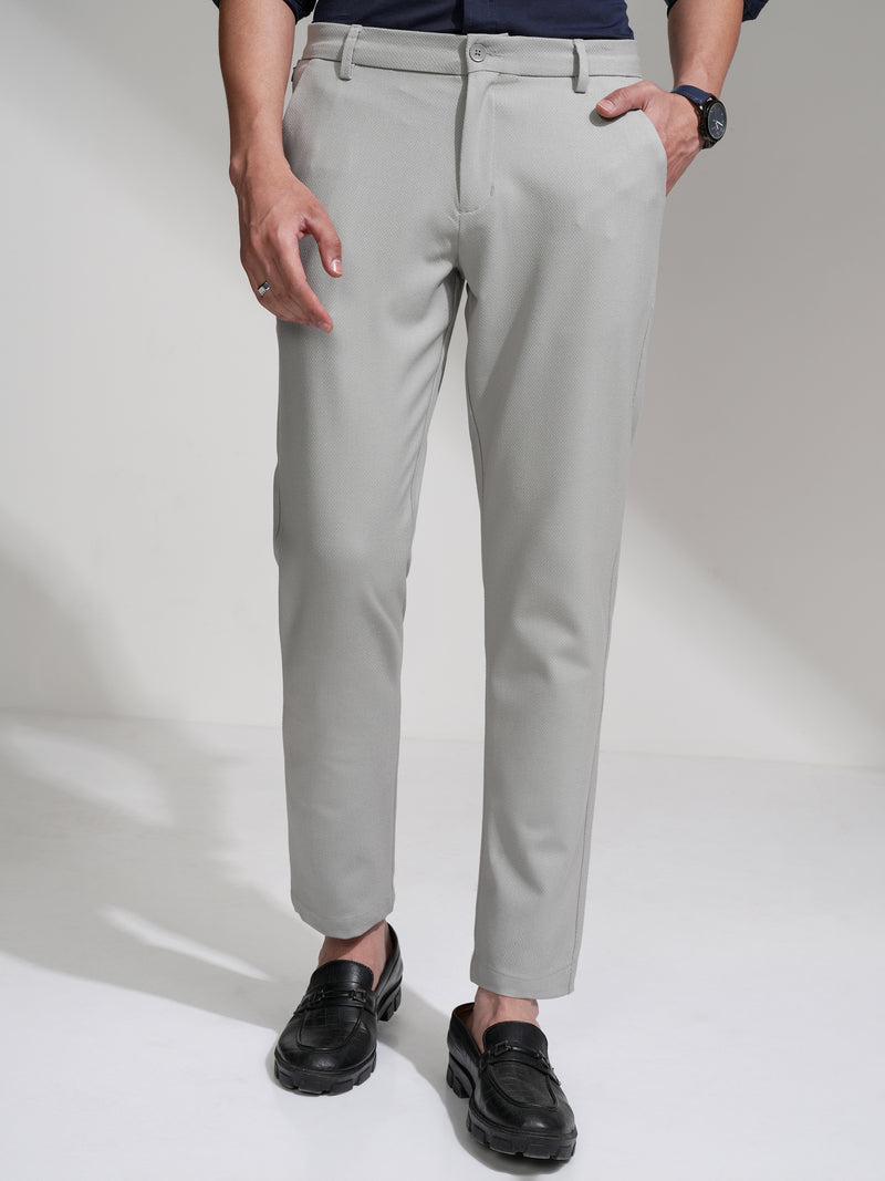 Highlander Men Grey Slim Fit Solid Casual Trouser - Grey - Image 1