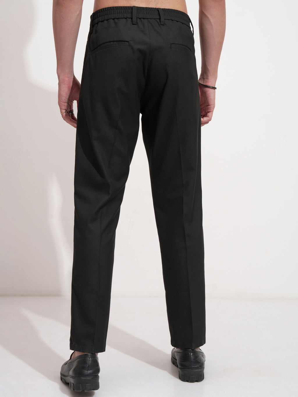 Highlander Men Black Slim Fit Solid Formal Trouser - Black - Image 3