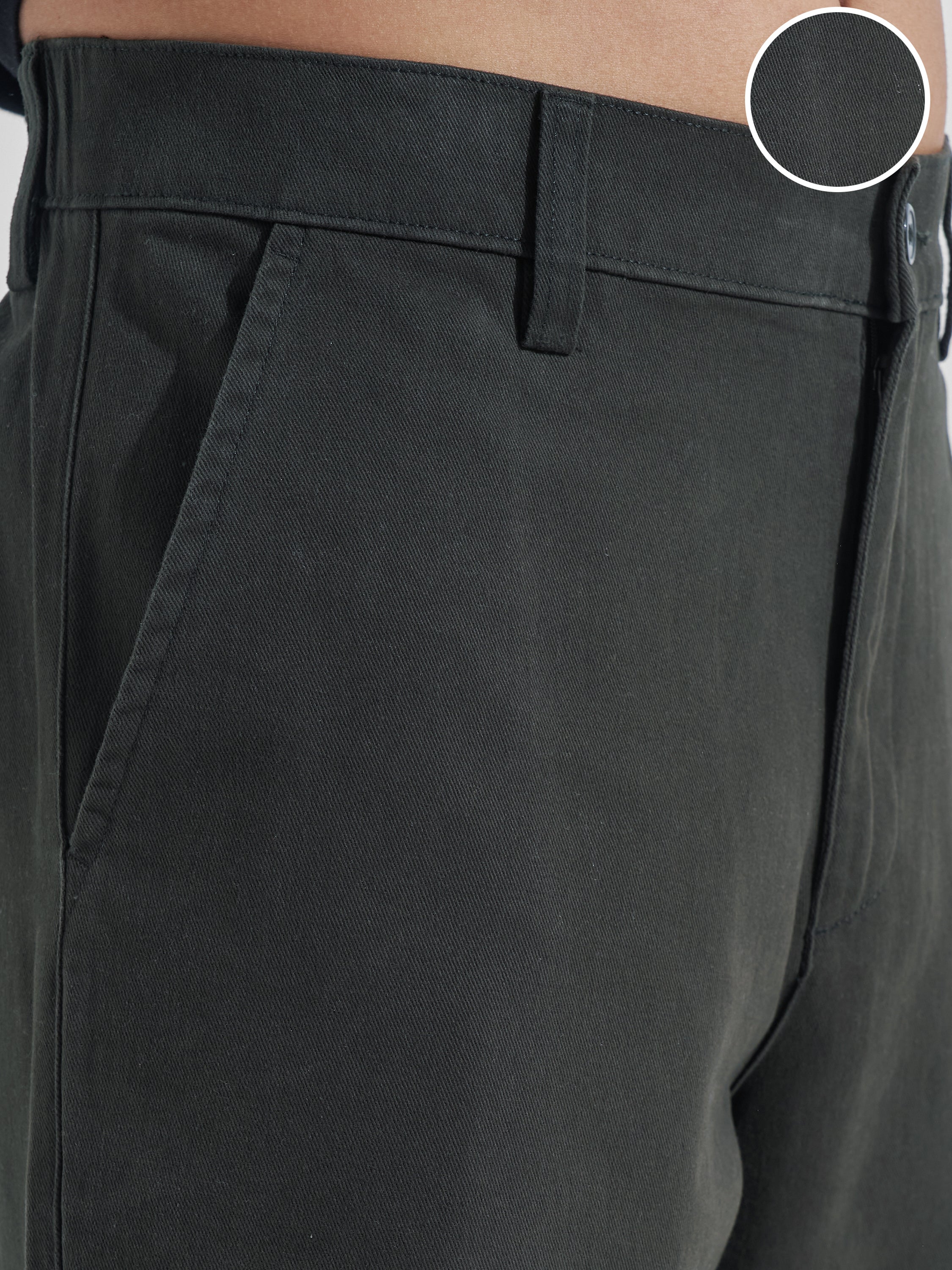 Highlander Men Black Straight Fit Solid Cargos - Black - Image 5
