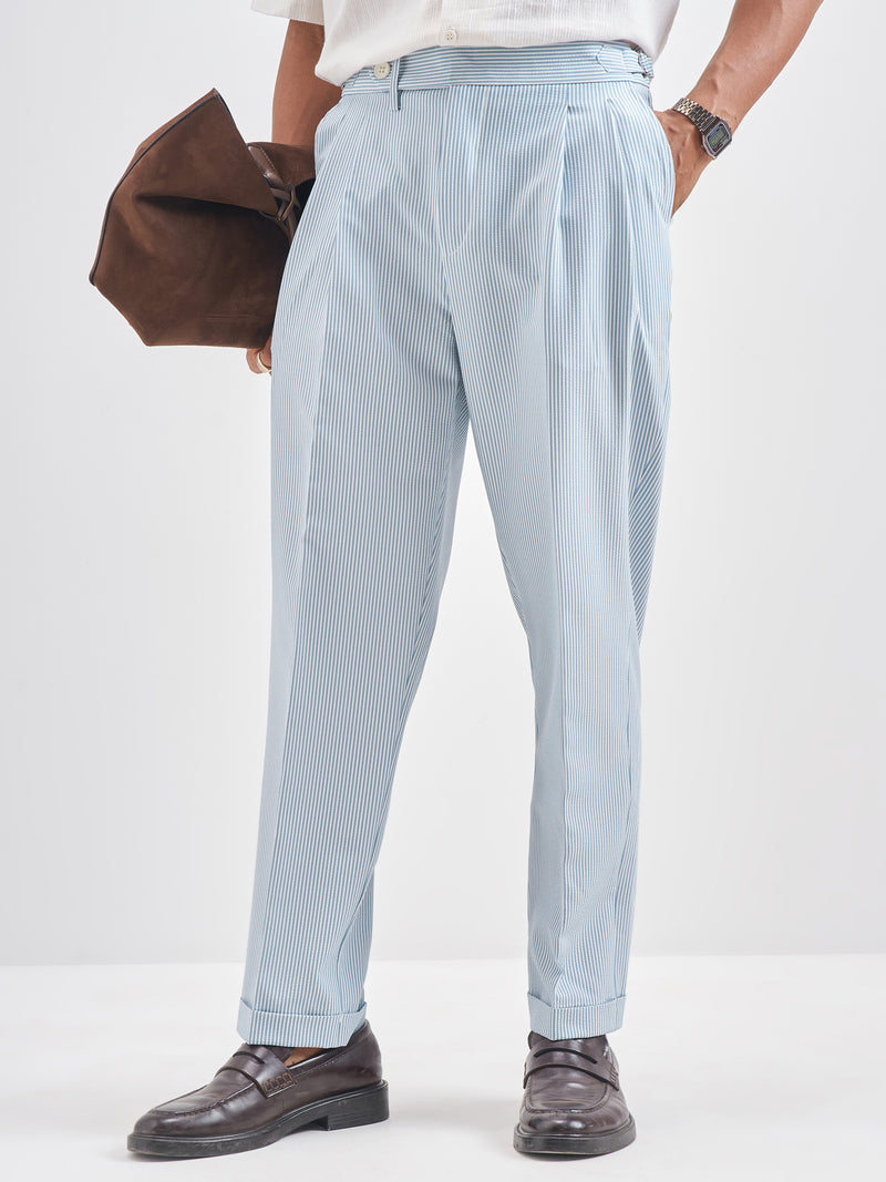 Highlander Men Blue Solid Formal Trouser - Blue - Image 1