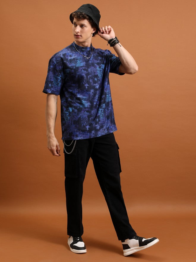 Highlander Unisex Navy Blue Printed Round Neck T-Shirt - Navy Blue - Image 2