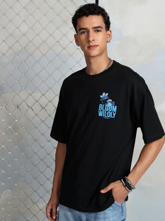 Highlander Men Black Printed Round Neck T-Shirt - Black - Image 4