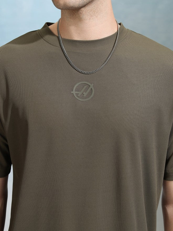 Highlander Men Olive Solid Round Neck T-Shirt - Olive - Image 5