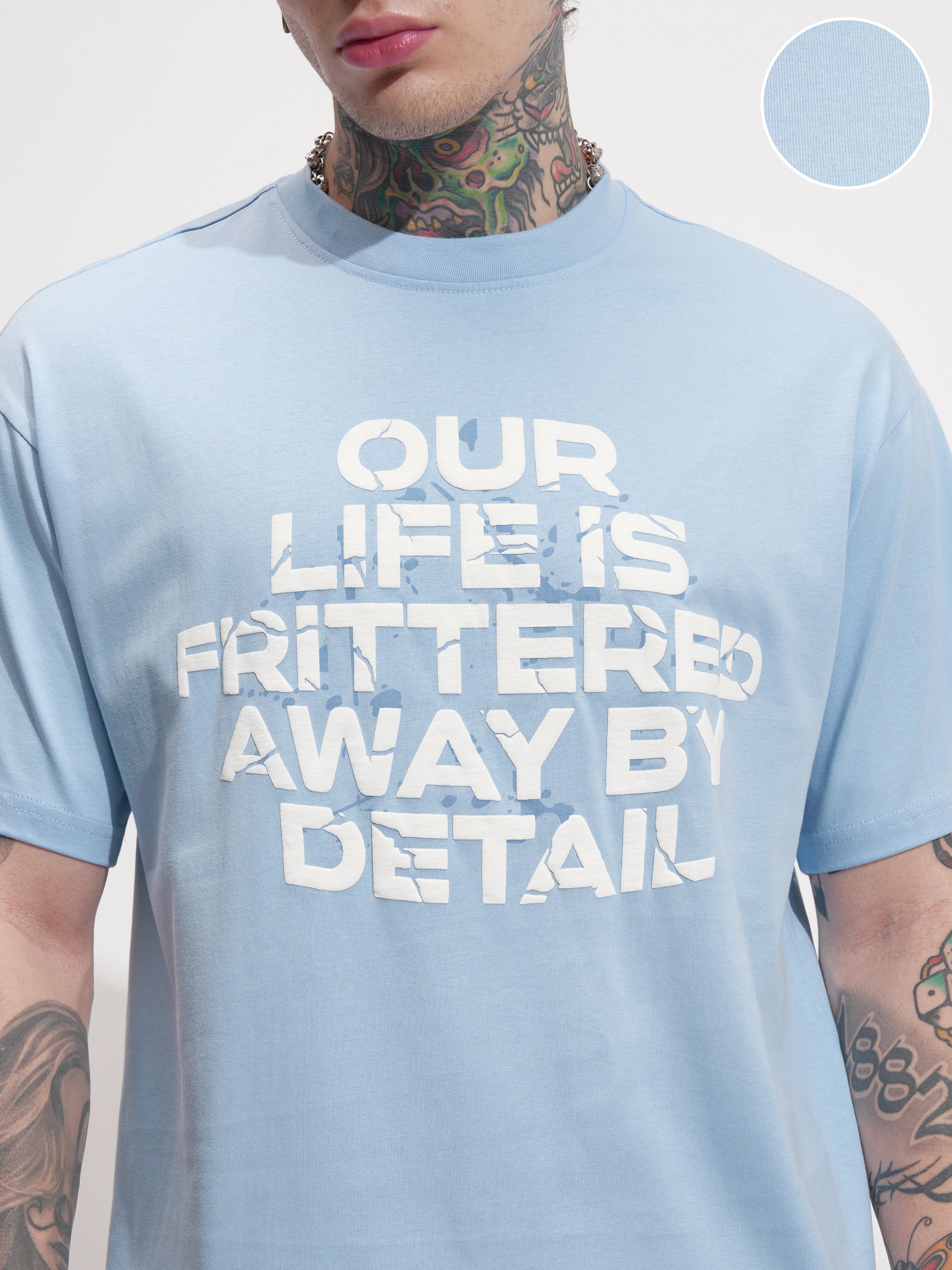 Highlander Men Blue Printed Round Neck T-Shirt - Blue - Image 5