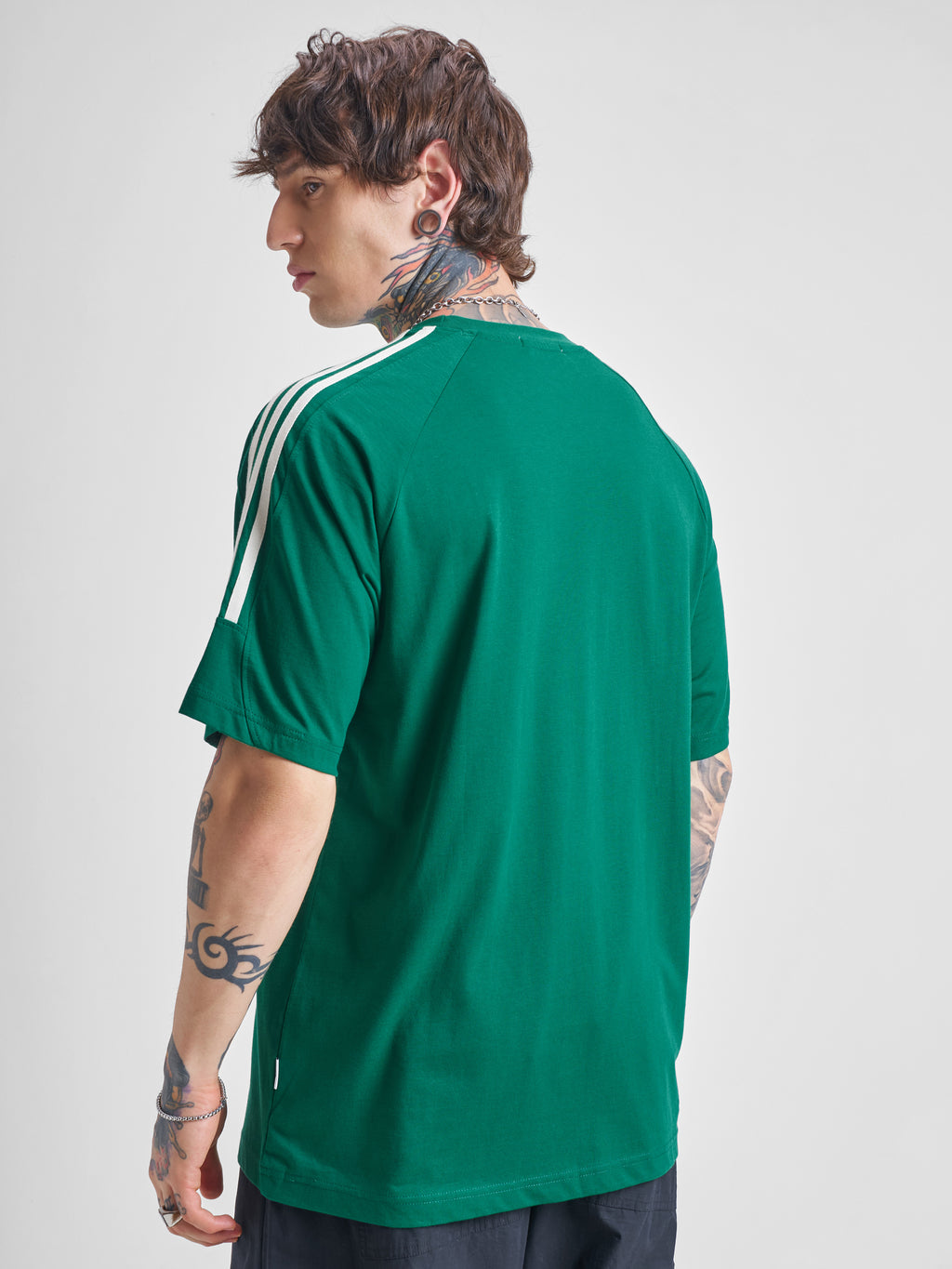 Highlander Men Green Printed Round Neck Oversized Fit T-Shirt - Green - Image 3