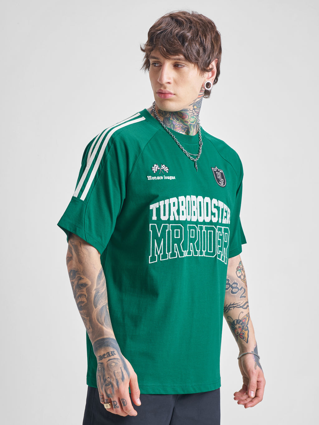 Highlander Men Green Printed Round Neck Oversized Fit T-Shirt - Green - Image 6