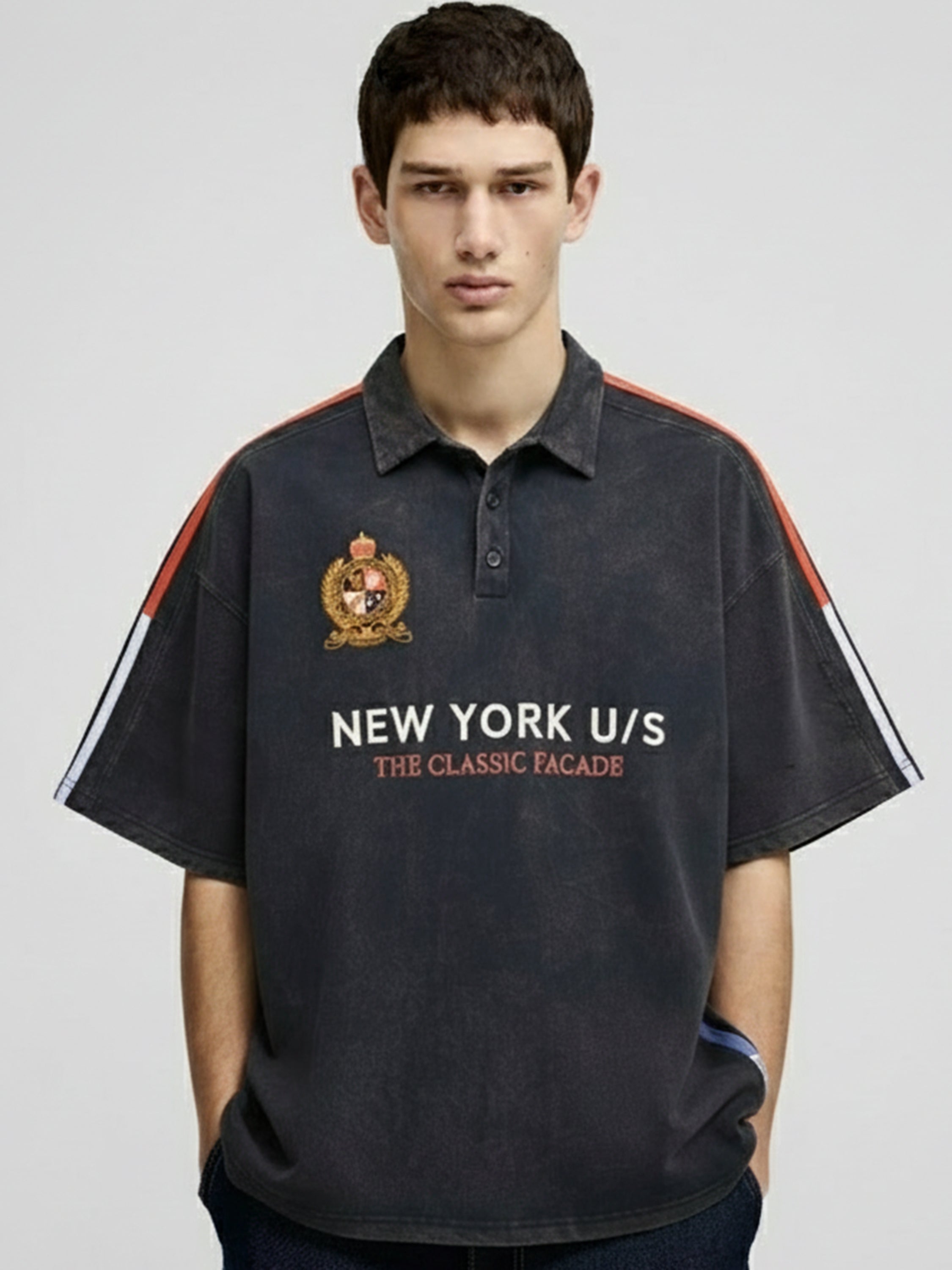 Highlander Men Blue Printed Polo Collar T-Shirt - Blue - Image 1