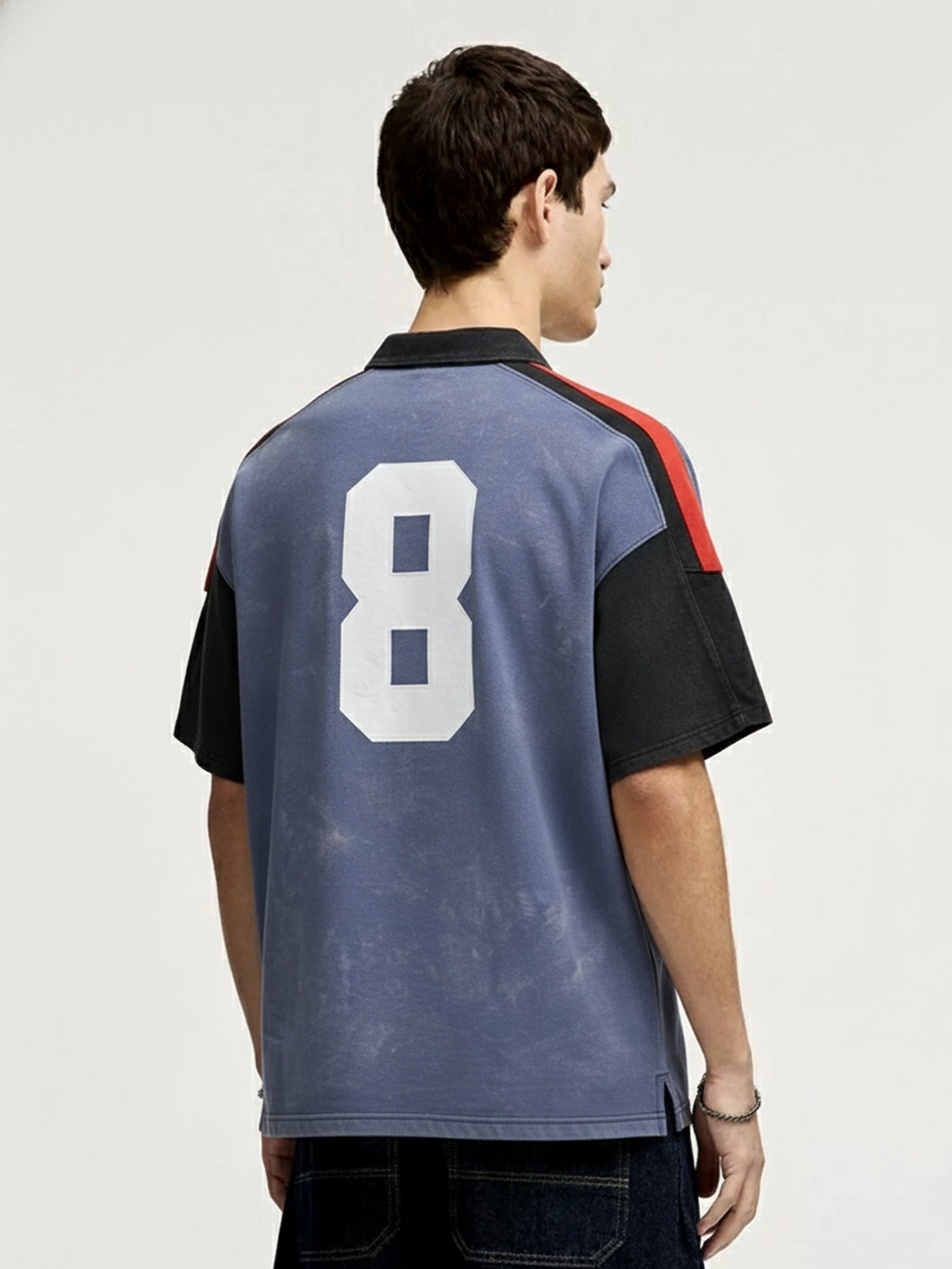 Highlander Men Blue Printed Polo Collar T-Shirt - Blue - Image 2