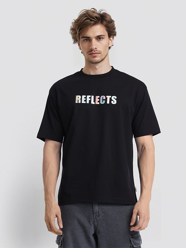 Highlander Men Black Printed Round Neck T-Shirt - Black - Image 1