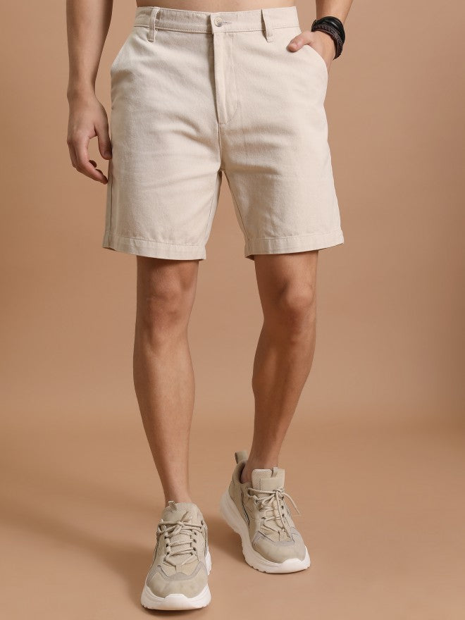 Highlander Men Beige Regular Fit Short - Beige - Image 1