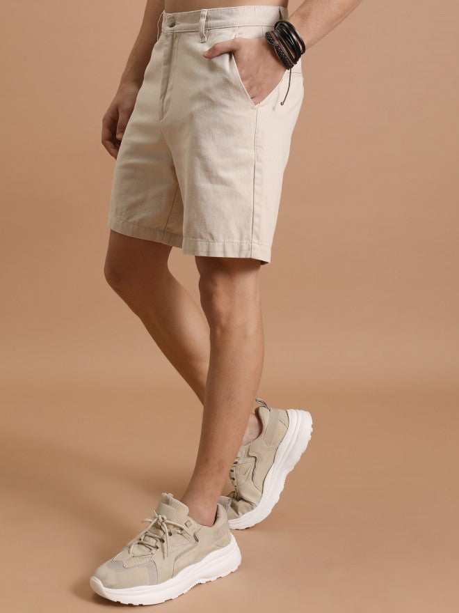 Highlander Men Beige Regular Fit Short - Beige - Image 4