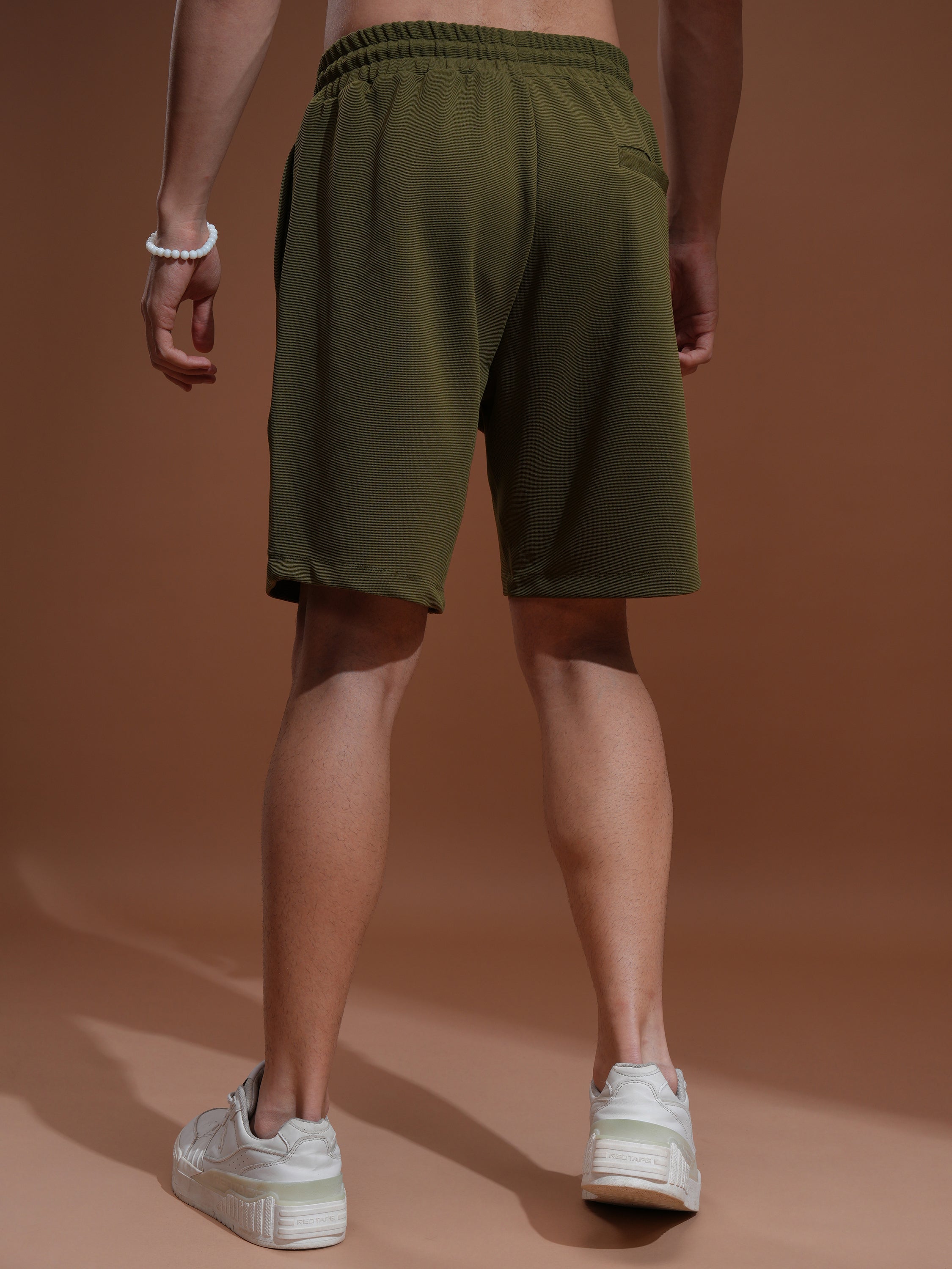 Highlander Men Olive Loose Fit Shorts - Olive - Image 3