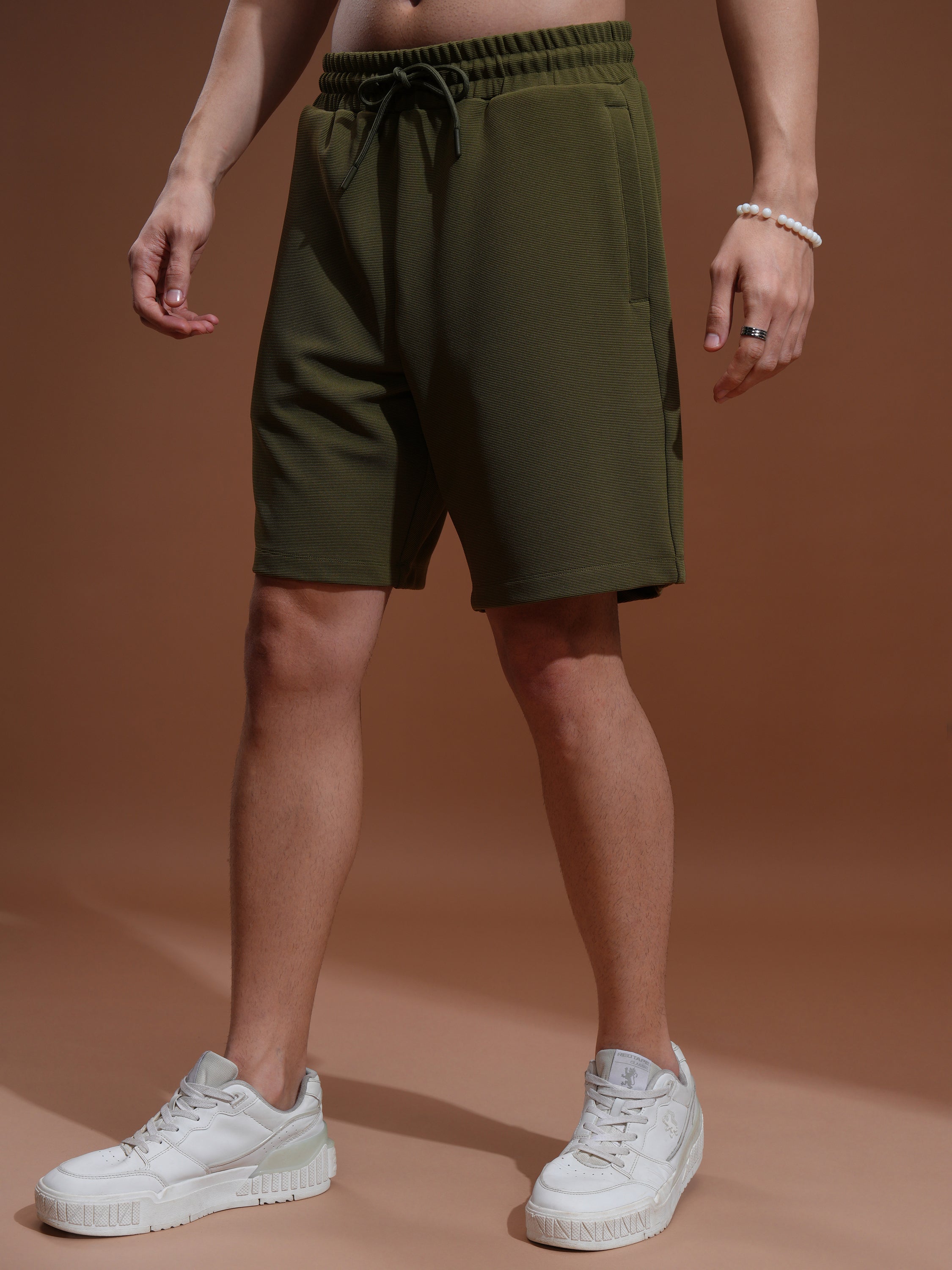 Highlander Men Olive Loose Fit Shorts - Olive - Image 4