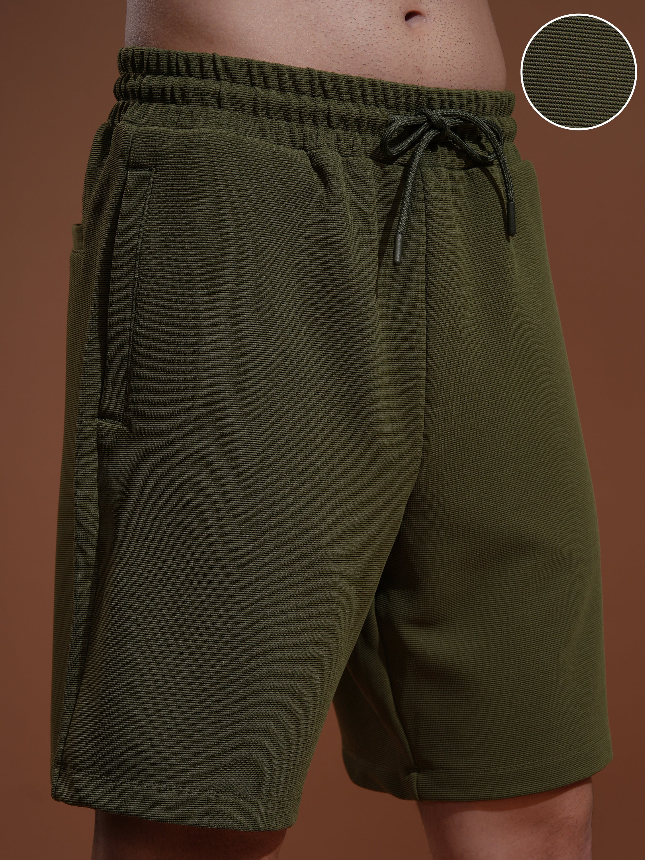 Highlander Men Olive Loose Fit Shorts - Olive - Image 5