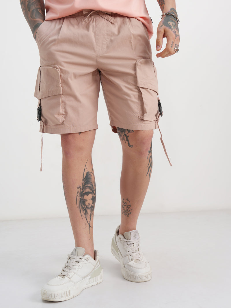 Highlander Men Rose Slim Fit Cargo Shorts - Rose - Image 1