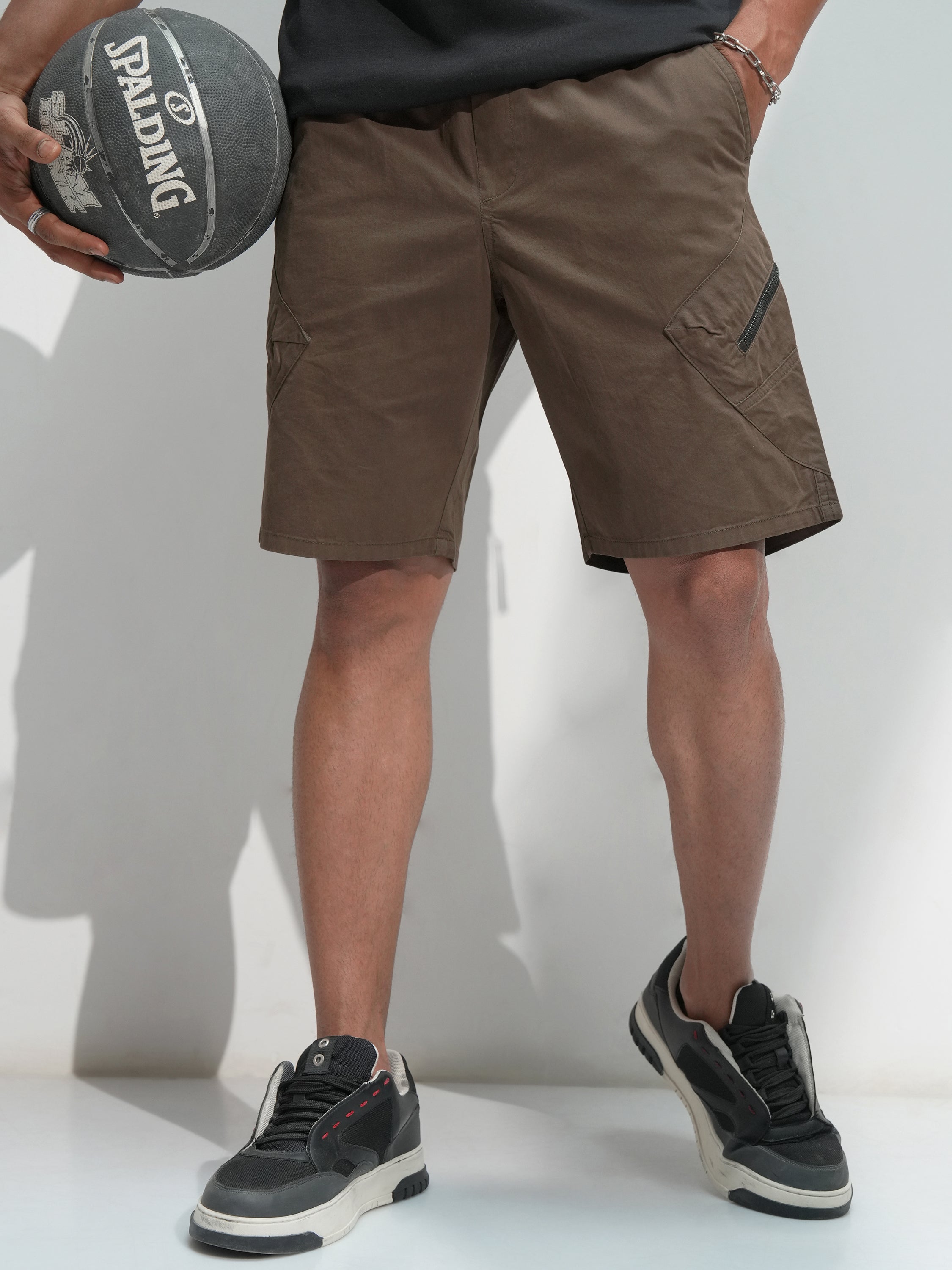 Highlander Men Coffee Brown Regular Fit Shorts - Coffee Brown - Image 1
