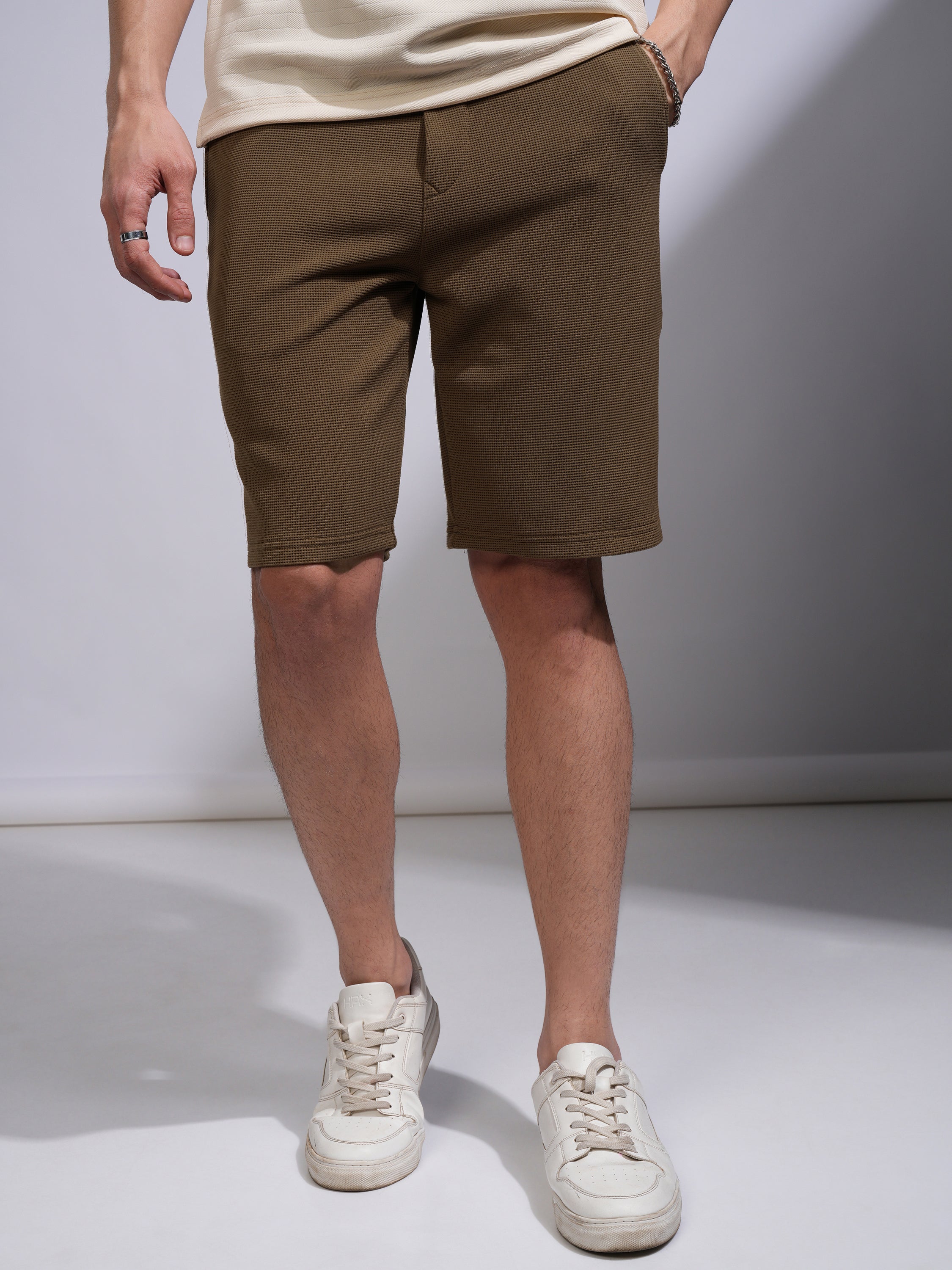 Highlander Men Brown Regular Fit Shorts - Brown - Image 1