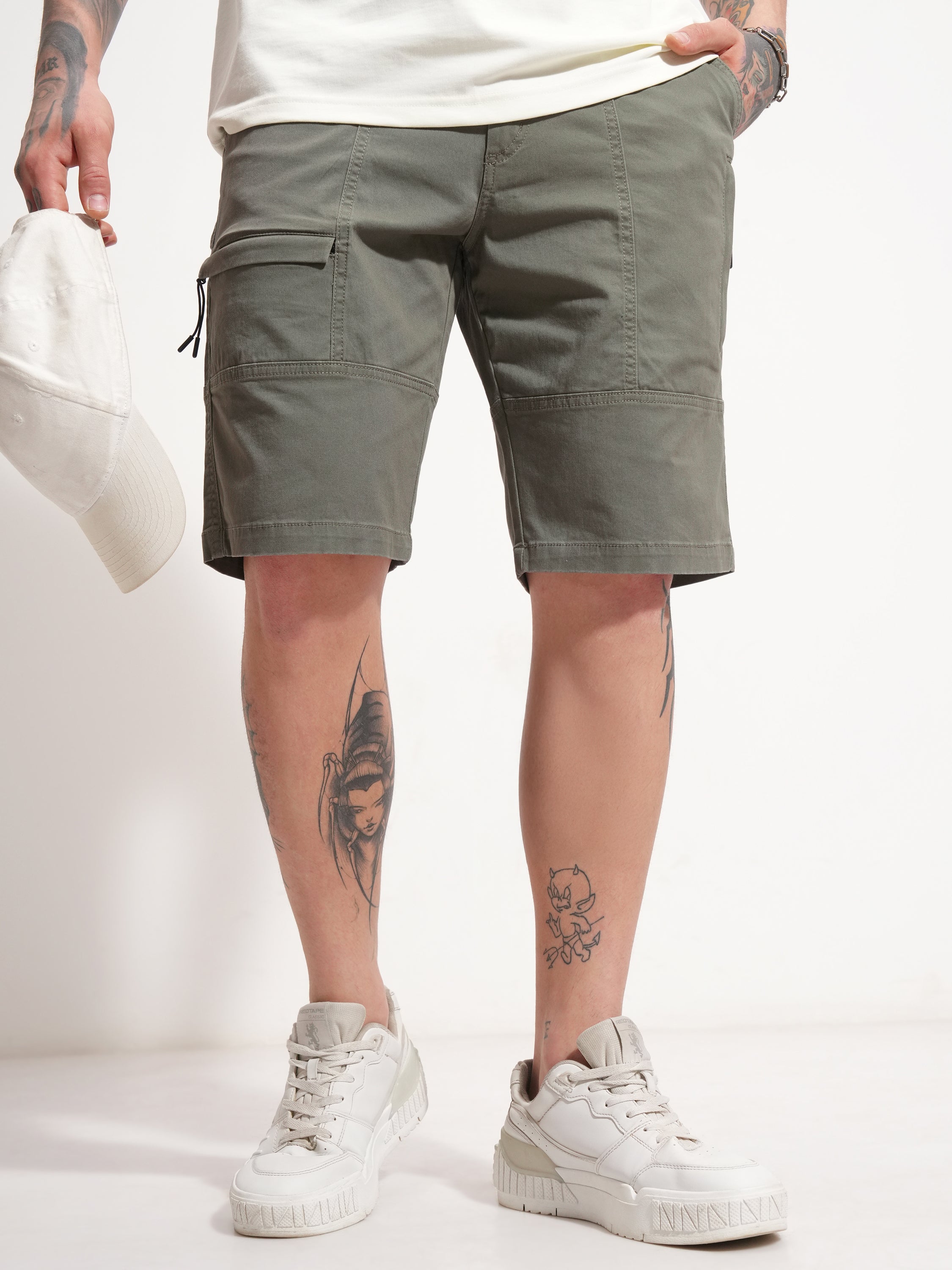 Highlander Men Teal Relaxed Fit Cargo Shorts - Teal - Image 1