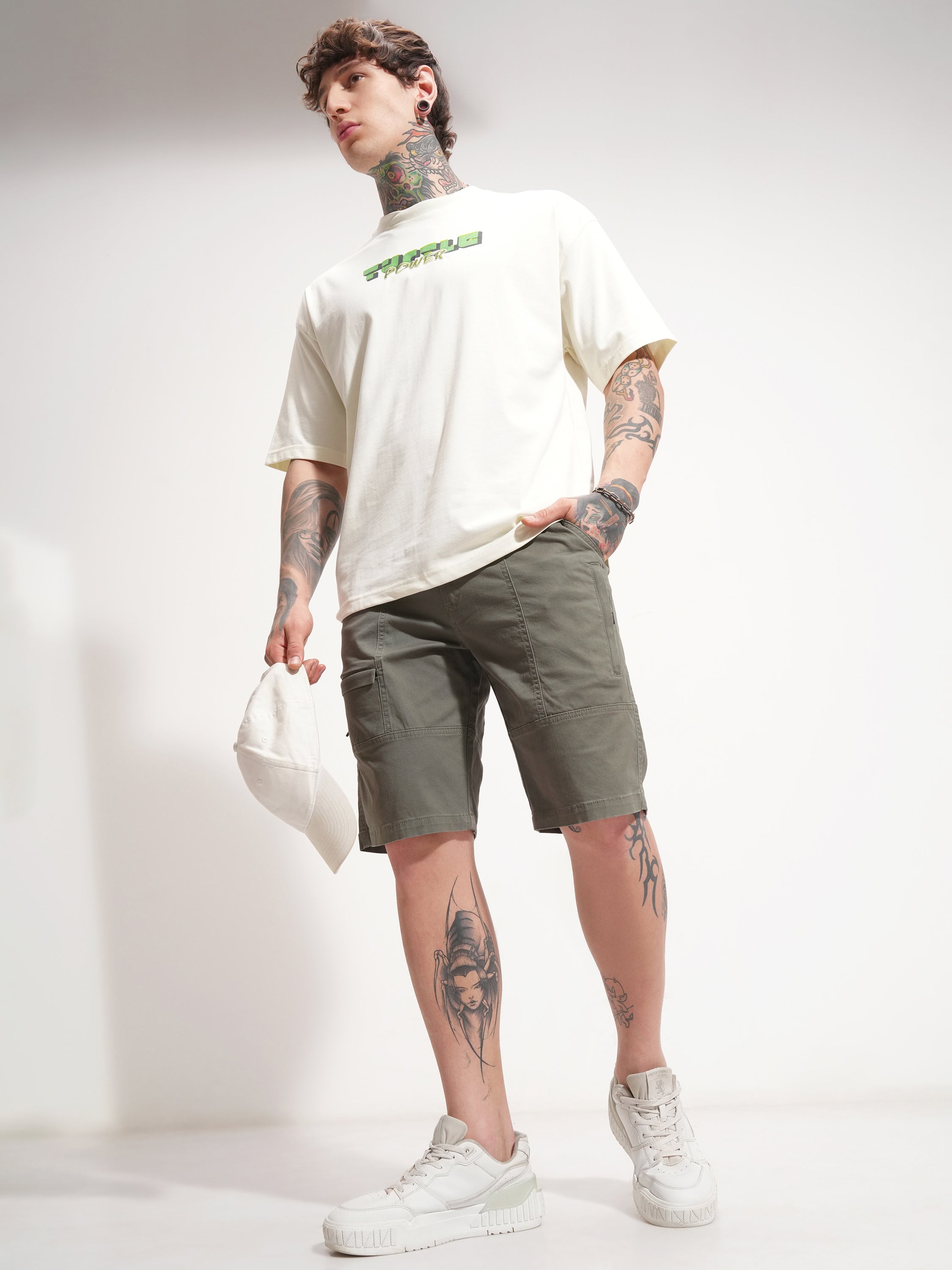 Highlander Men Teal Relaxed Fit Cargo Shorts - Teal - Image 2