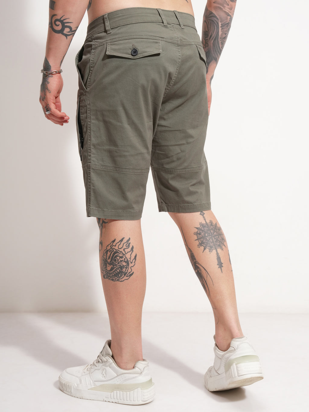 Highlander Men Teal Relaxed Fit Cargo Shorts - Teal - Image 3