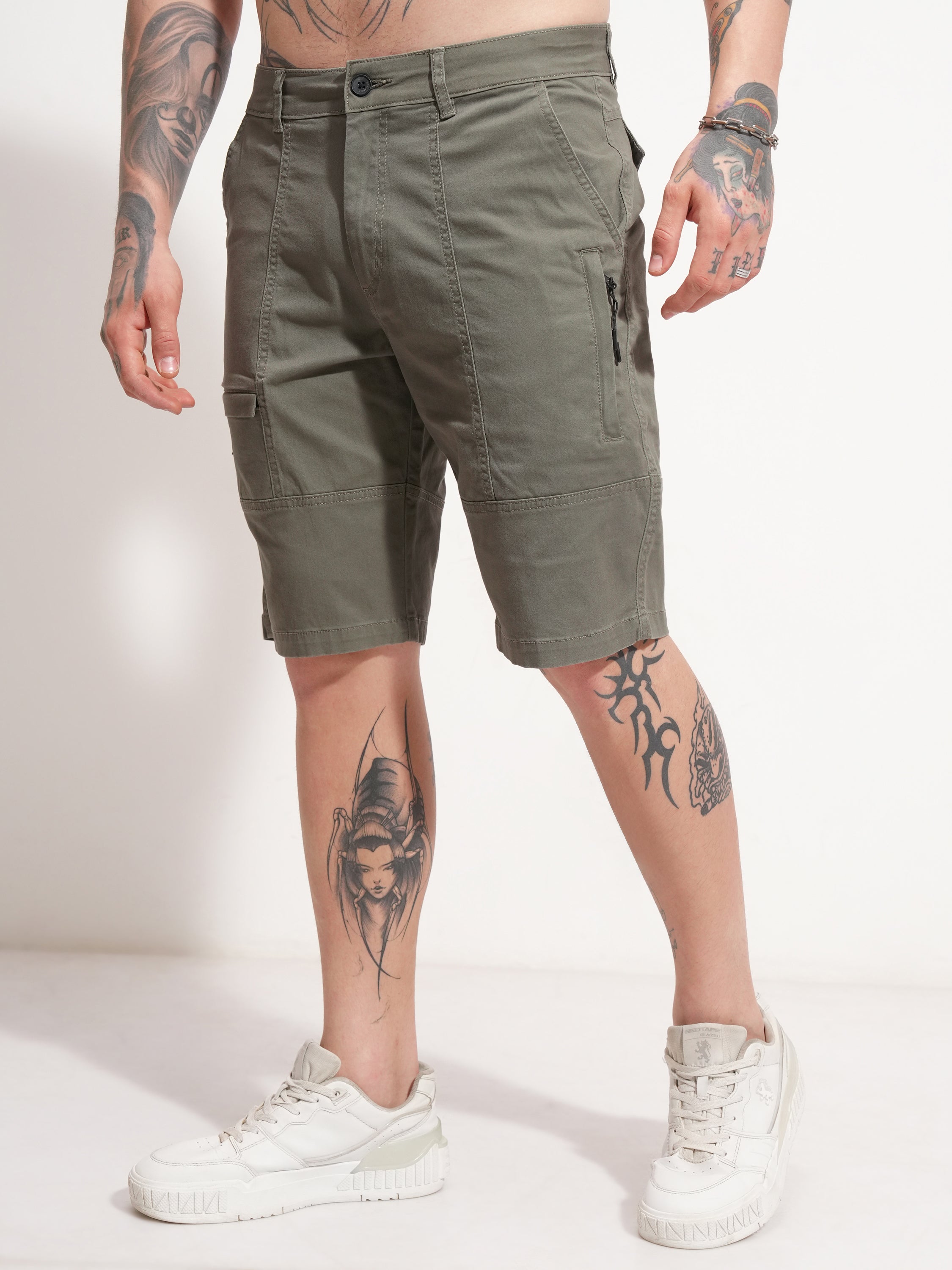 Highlander Men Teal Relaxed Fit Cargo Shorts - Teal - Image 4
