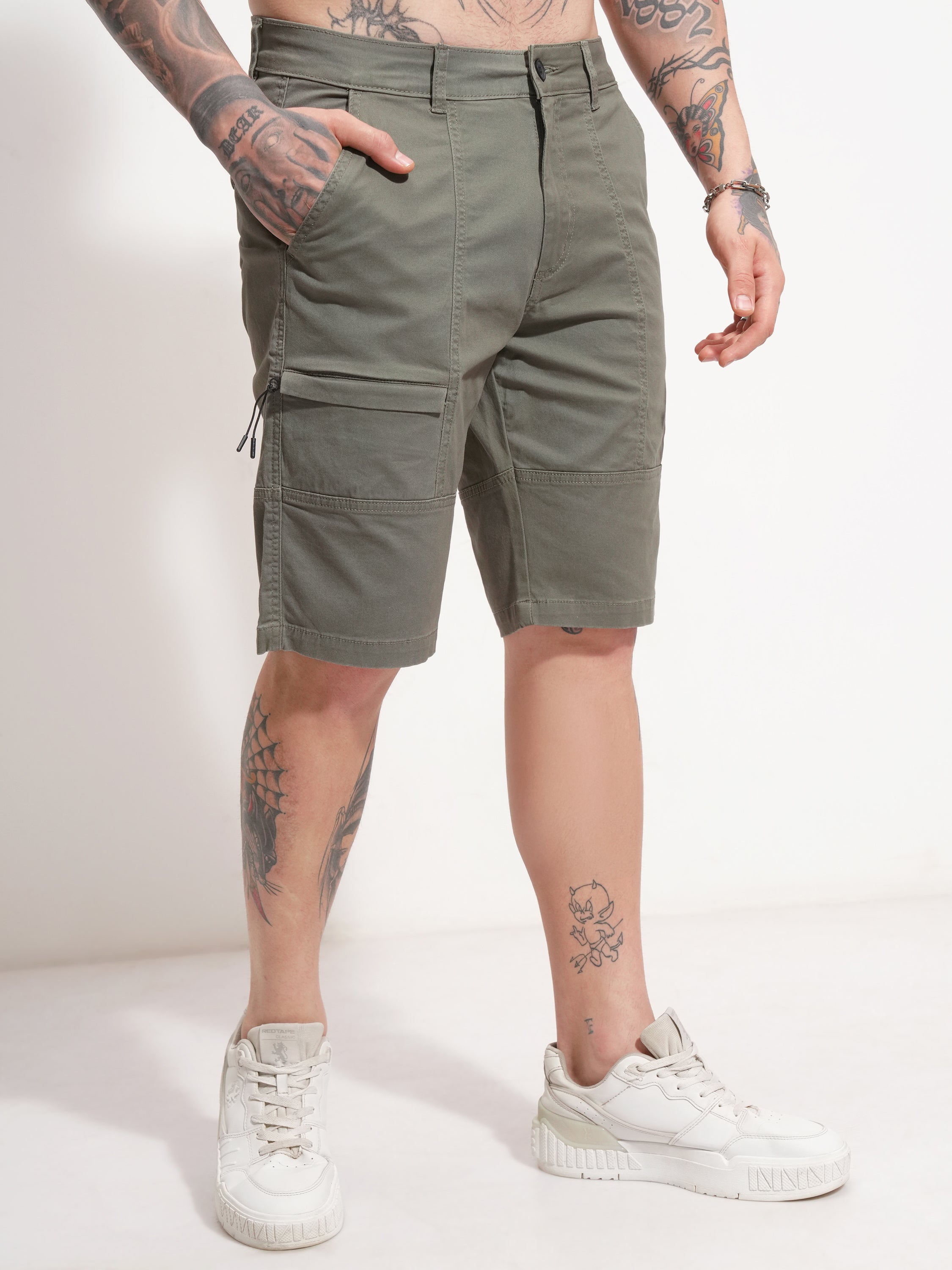 Highlander Men Teal Relaxed Fit Cargo Shorts - Teal - Image 6