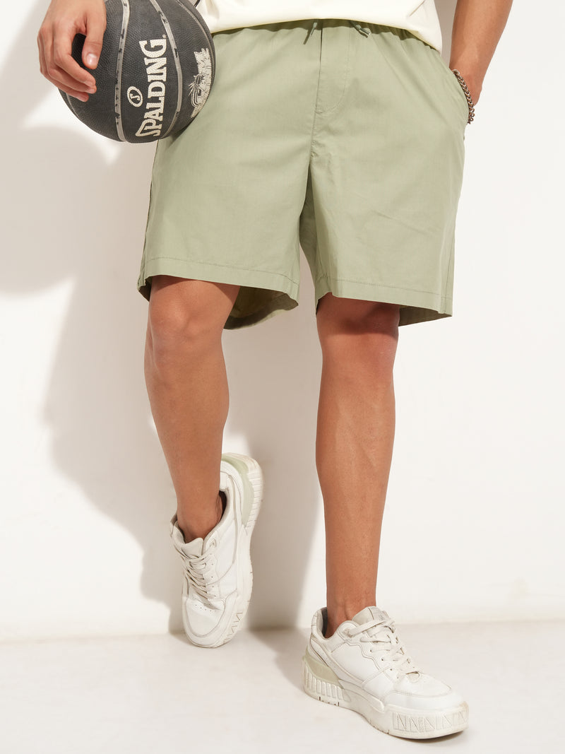 Highlander Men Olive Relaxed Fit Shorts - Olive - Image 1