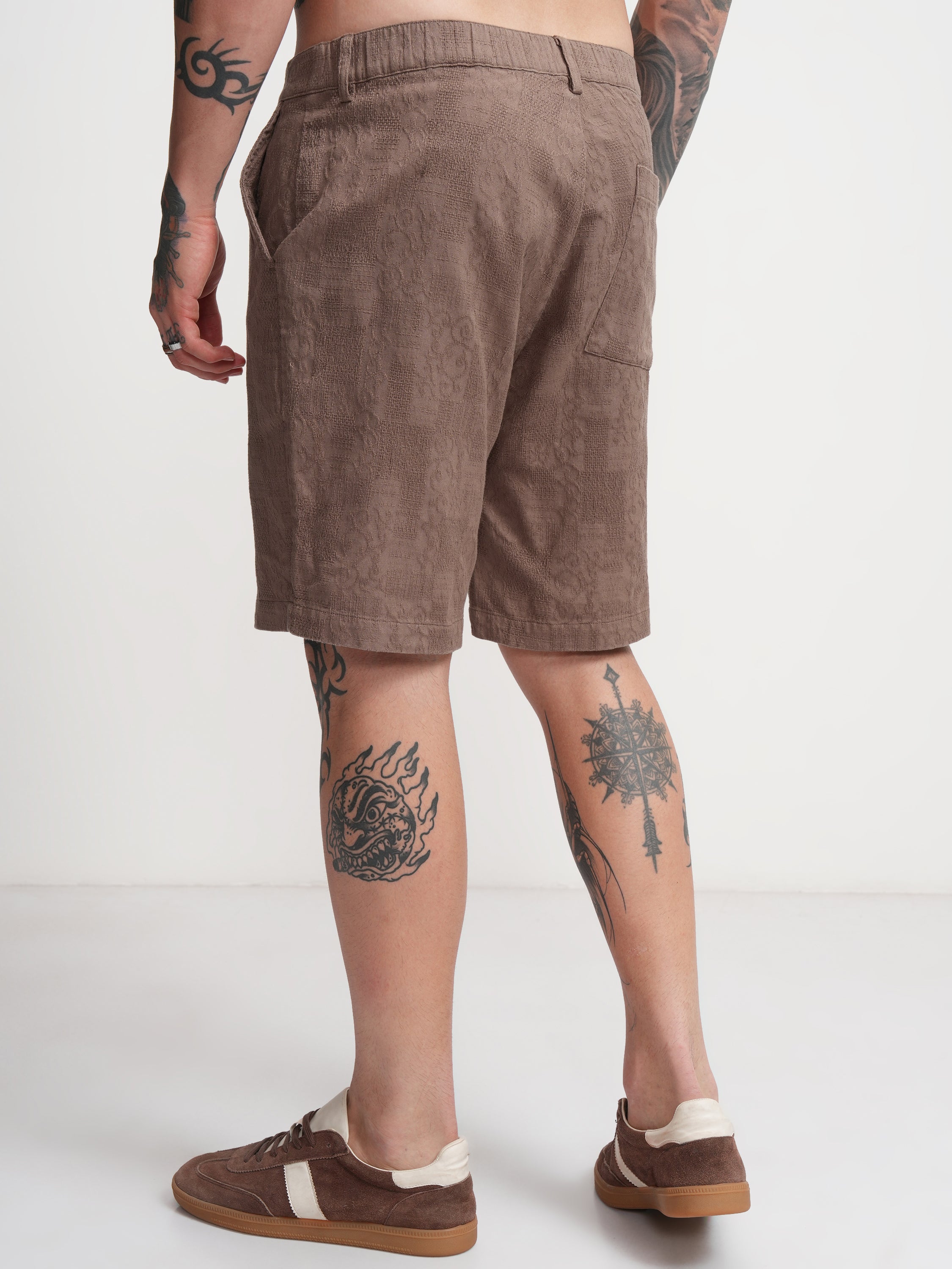 Highlander Men Brown Relaxed Fit Shorts - Brown - Image 3