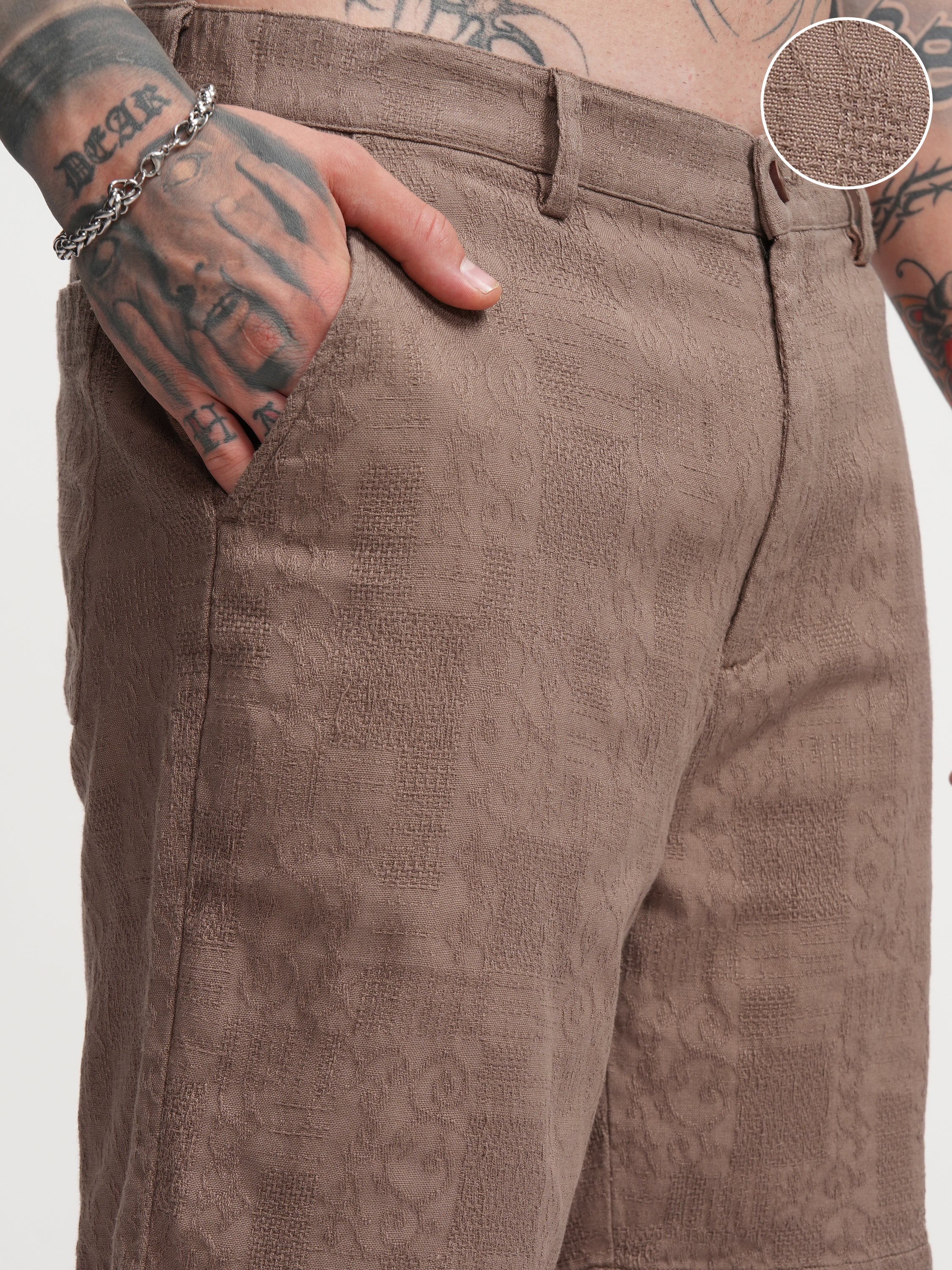 Highlander Men Brown Relaxed Fit Shorts - Brown - Image 5