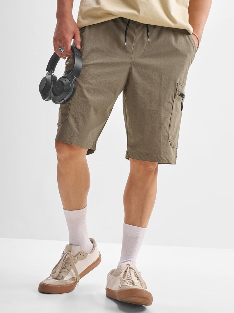 Highlander Men Brown Slim Fit Cargo Shorts - Brown - Image 1