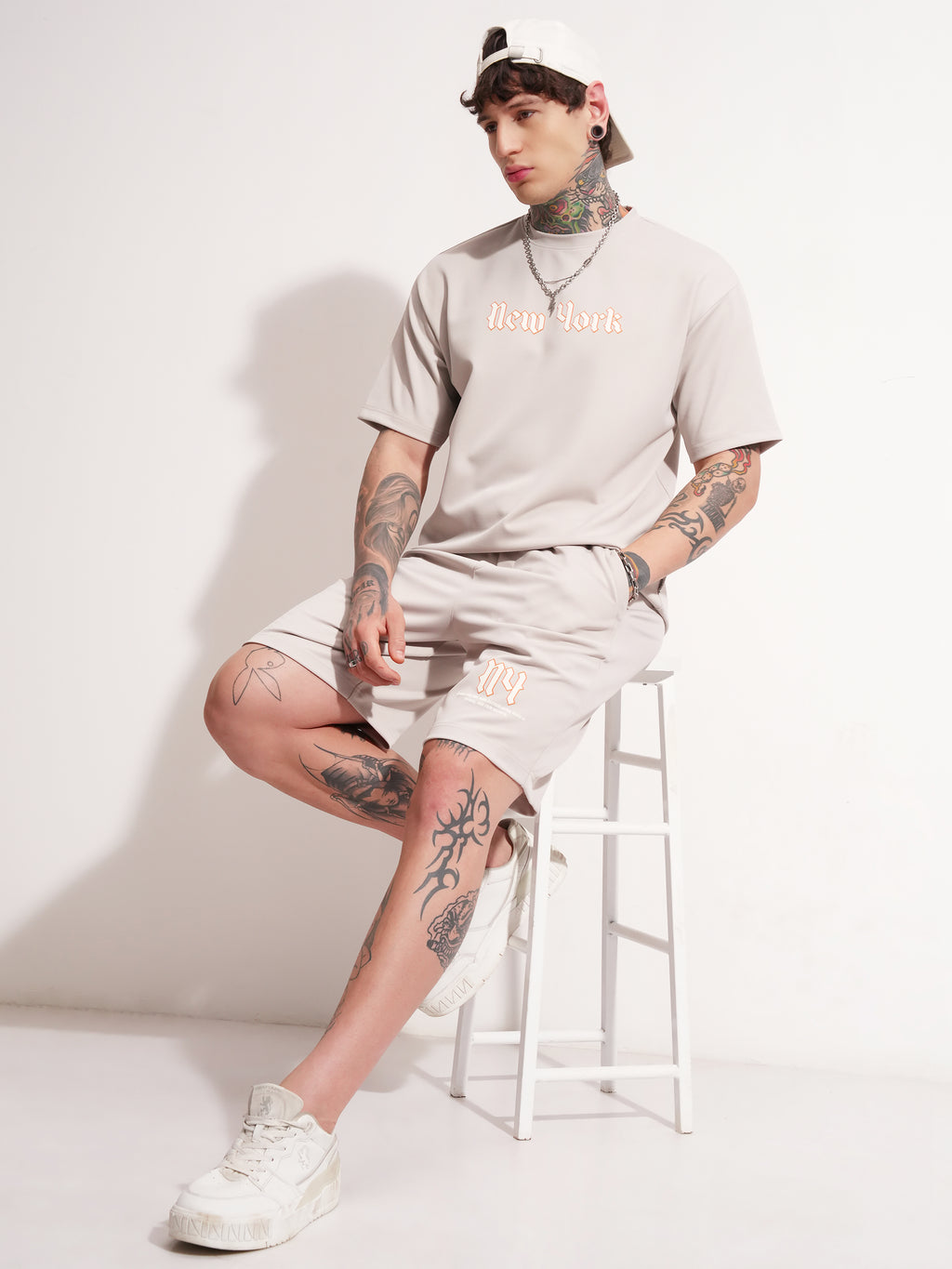 Highlander Men Cream Loose Fit Shorts - Cream - Image 2