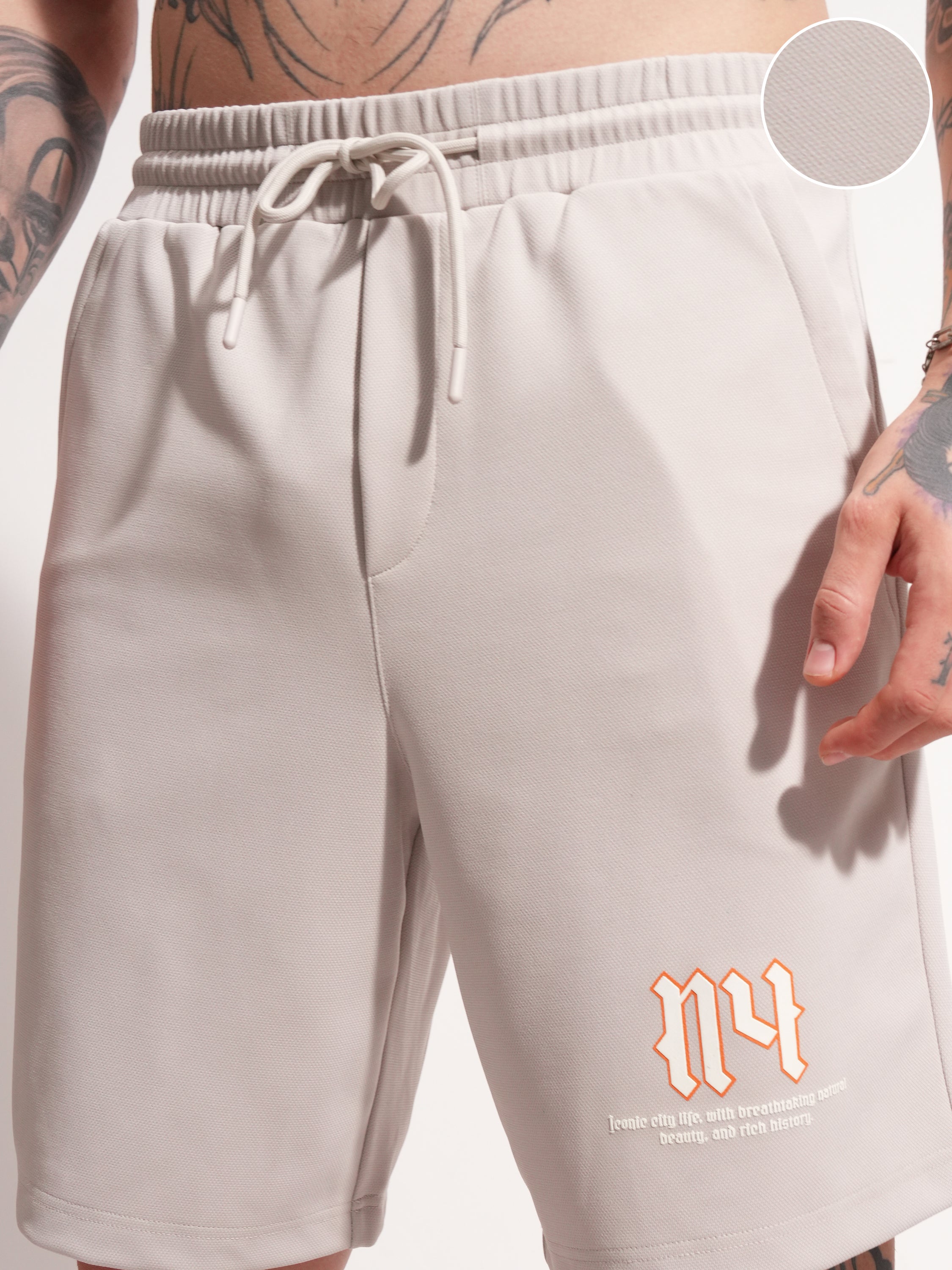 Highlander Men Cream Loose Fit Shorts - Cream - Image 5