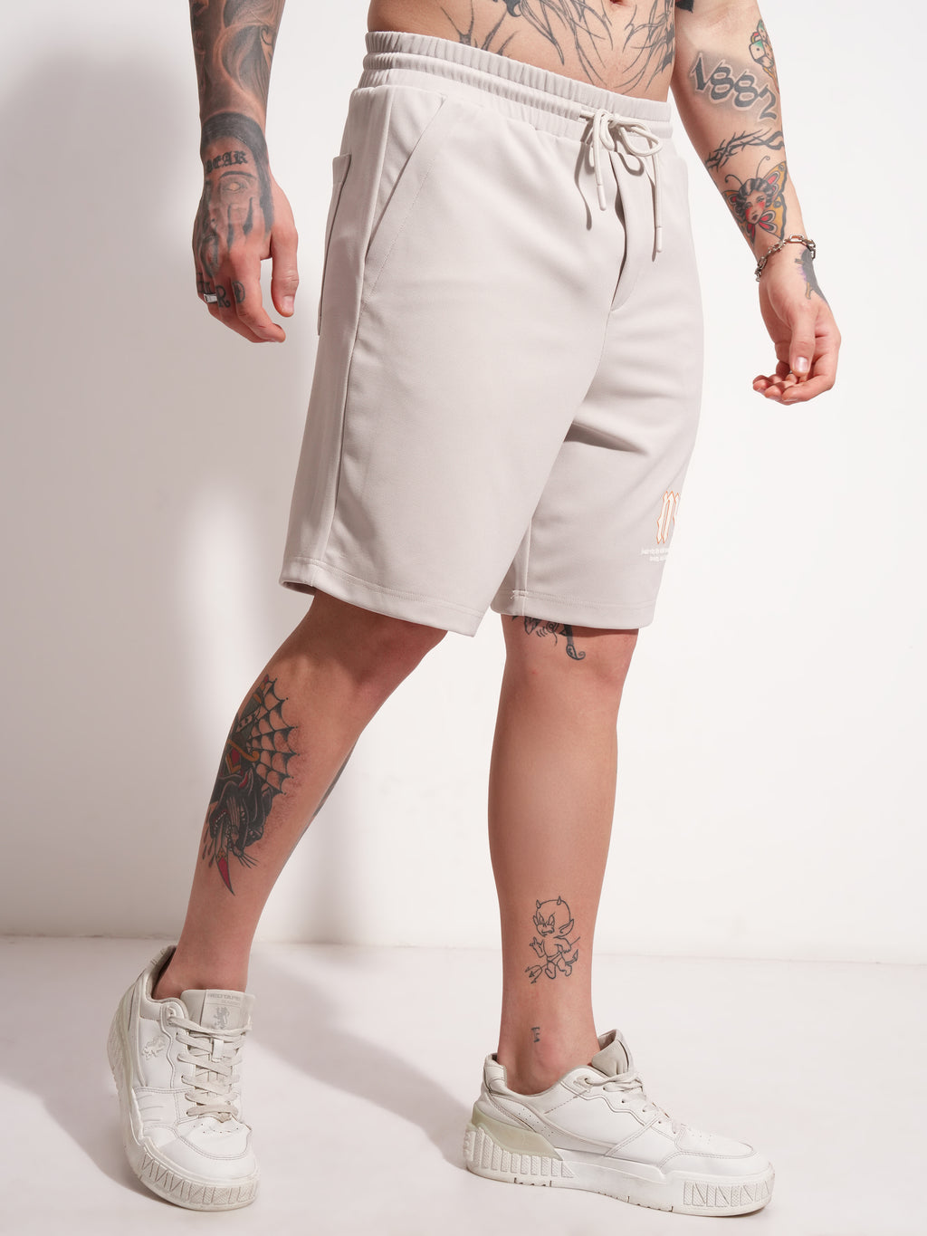 Highlander Men Cream Loose Fit Shorts - Cream - Image 6