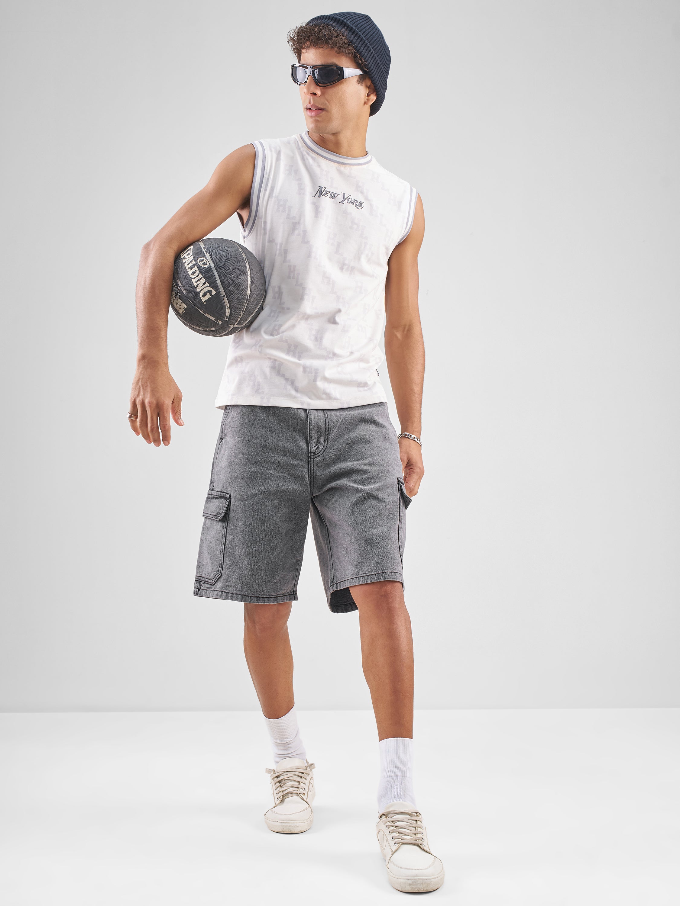 Highlander Men Grey Regular Fit Denim Shorts - Grey - Image 2