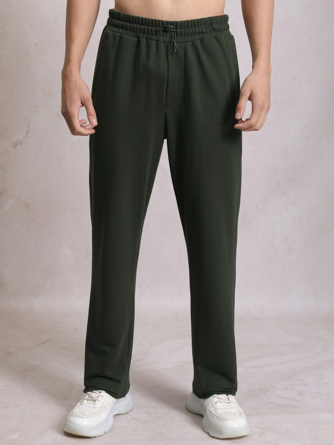 Highlander Men Olive Relaxed Straight Fit Track Pant - Olive - Image 1