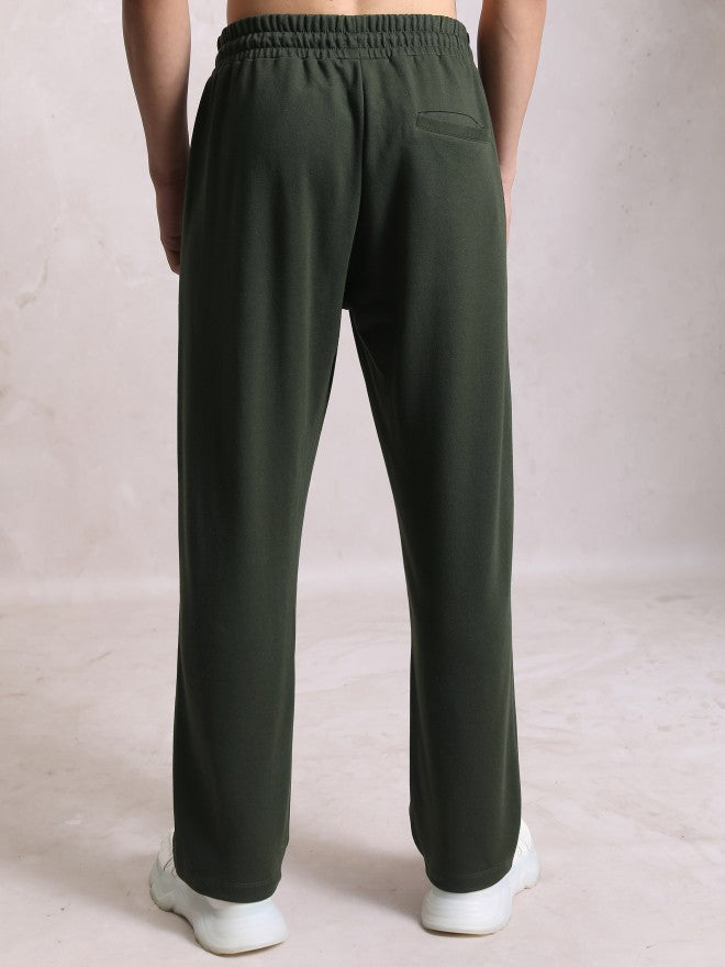 Highlander Men Olive Relaxed Straight Fit Track Pant - Olive - Image 3