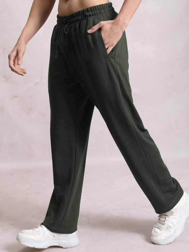 Highlander Men Olive Relaxed Straight Fit Track Pant - Olive - Image 4