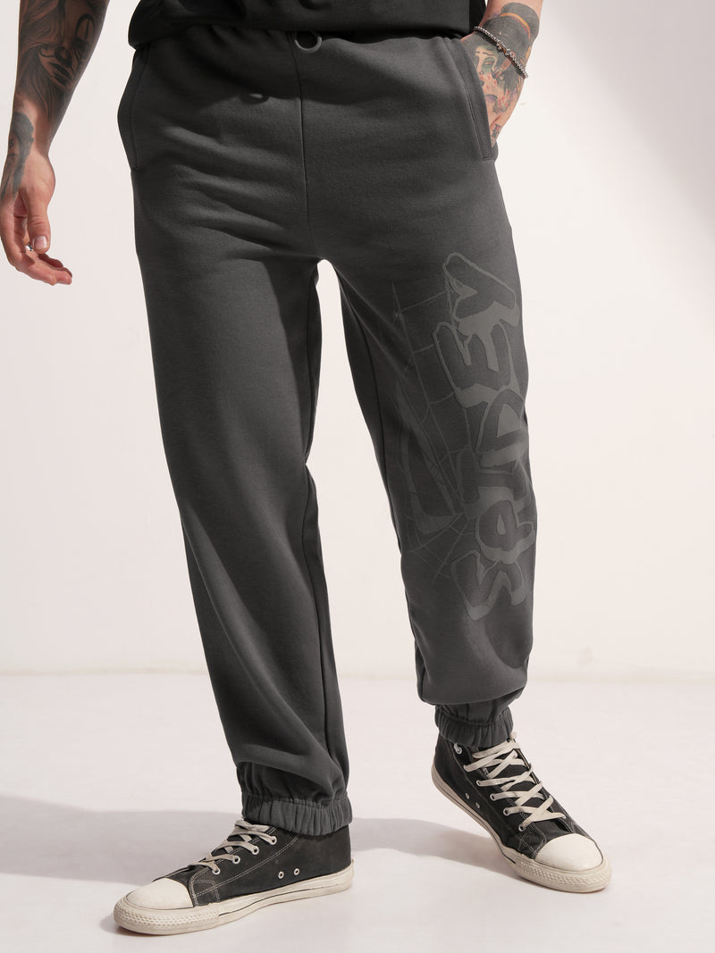 Marvel By Highlander Men Grey Spider-Man Baggy Solid Joggers - Grey - Image 1