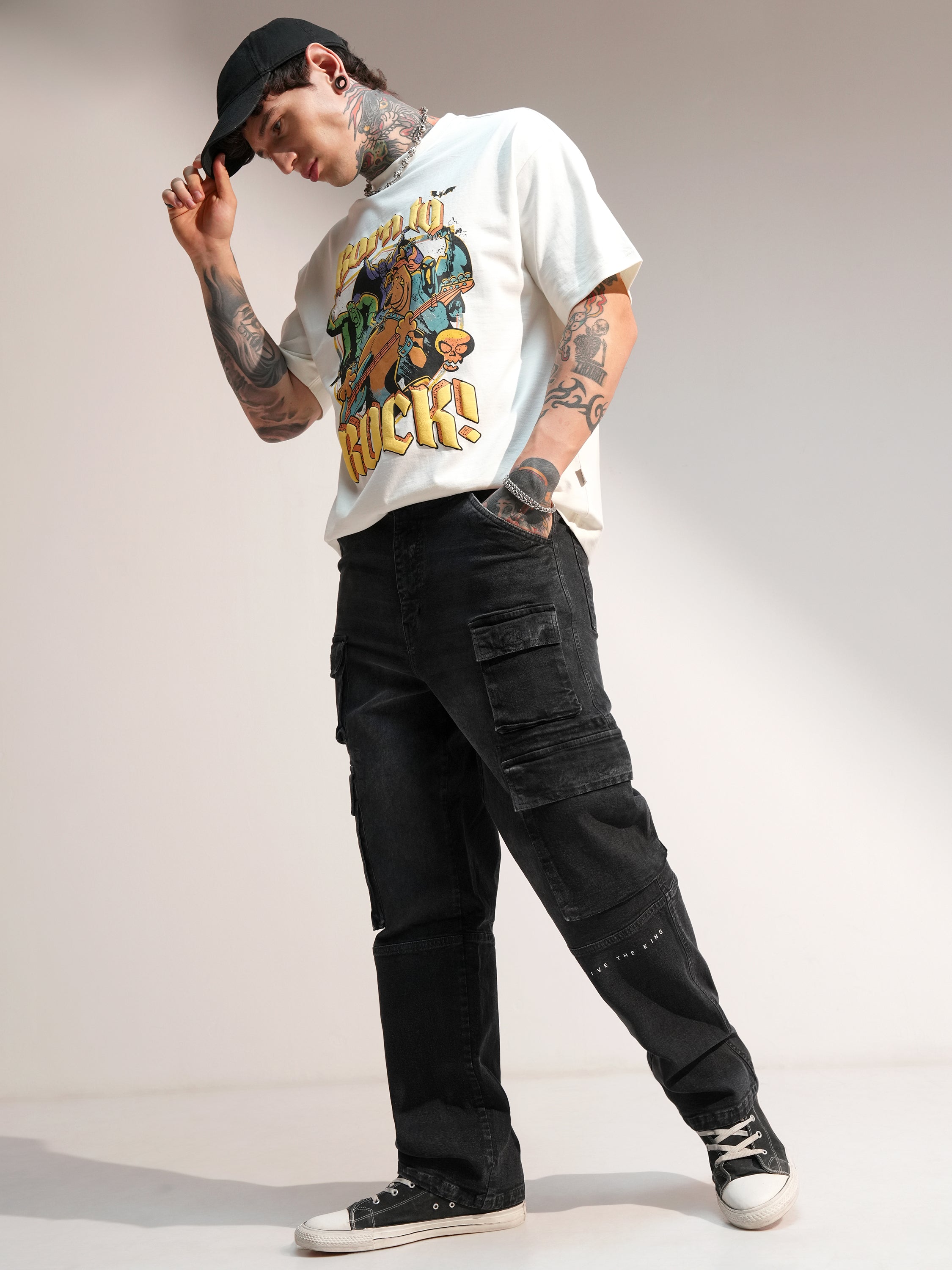 Marvel By Highlander Men Black Black Panther Baggy Stretchable Jeans - Black - Image 2